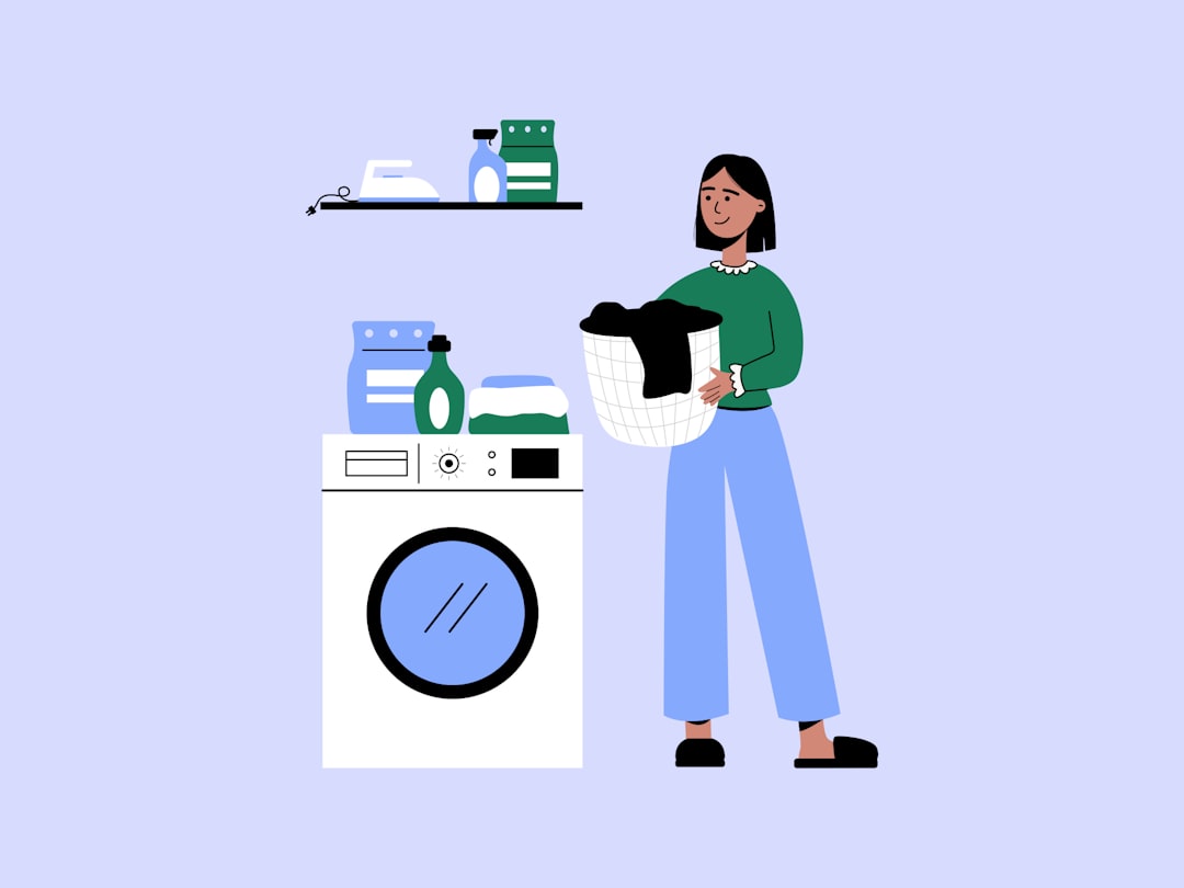 A woman is doing laundry in the laundry room.